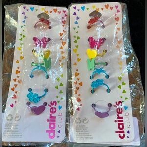 💥Claire’s 2 packages of rainbow rings for girls- total of 14💥 NWT